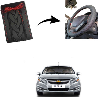 Autoinnovation Hand Stiched Steering Cover For Chevrolet Sail(Black, Leather)