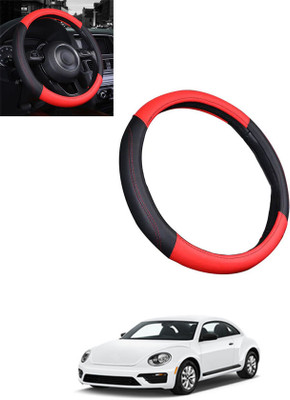 monolive Steering Cover For Volkswagen Beetle(Red, Black, Leatherite)