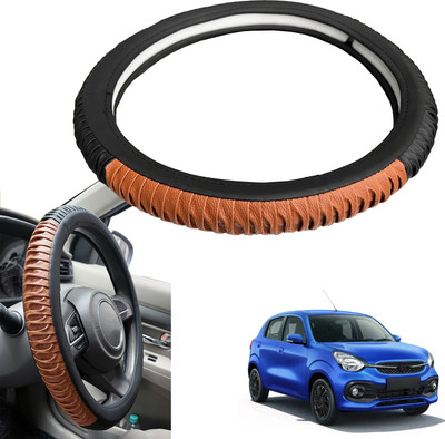 PEEPS STORE Steering Cover For Maruti Celerio(Black, Leatherite)