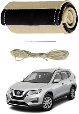 RKPSP Hand Stiched Steering Cover For Universal For Car X-Trail(Beige/Brown, Leatherite)