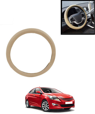 AYW Steering Cover For Hyundai Verna(Beige, Leatherite)