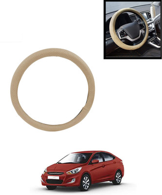 AYW Steering Cover For Hyundai Verna(Beige, Leatherite)