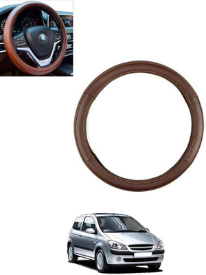 MSNP Steering Cover For Hyundai Getz(Brown, Leatherite)
