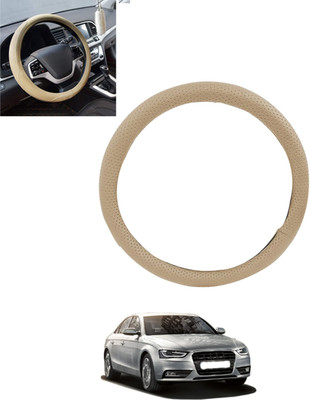 monolive Hand Stiched Steering Cover For Audi S4(Beige, Leatherite)