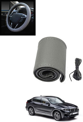 MATIES Hand Stiched Steering Cover For BMW X4(Grey, Leatherite)