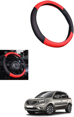 MATIES Steering Cover For Renault Koleos(Red/Black, Leather)
