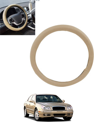 monolive Hand Stiched Steering Cover For Hyundai Sonata(Beige, Leatherite)
