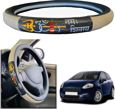 PEEPS STORE Steering Cover For Fiat Grand Punto(Black, Leatherite)