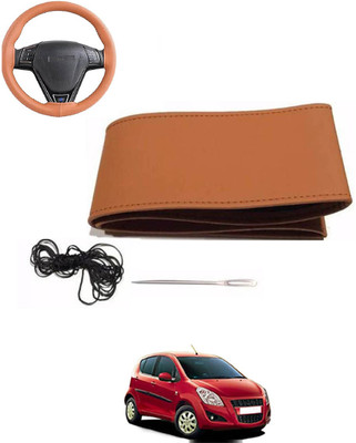 MATIES Hand Stiched Steering Cover For Universal For Car Ritz(Tan, Leatherite)