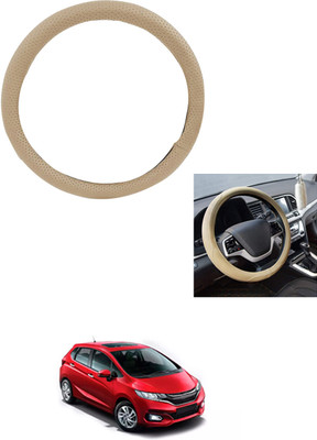 MATIES Steering Cover For Honda Jazz(Beige, Leather)