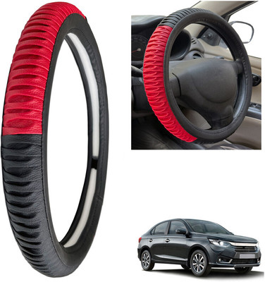 PEEPS STORE Steering Cover For Honda Amaze(Black, Leatherite)