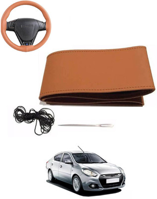 MATIES Hand Stiched Steering Cover For Renault Scala(Tan, Leatherite)