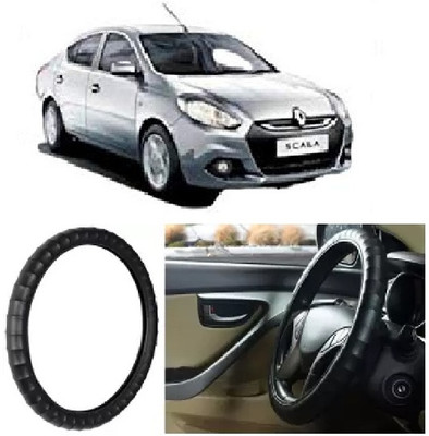 OOLTAH PAHIYA Hand Stiched Steering Cover For Renault Scala(Black, Leatherite)