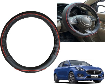 PEEPS STORE Steering Cover For Maruti Swift Dzire(Black, Red, Leatherite)