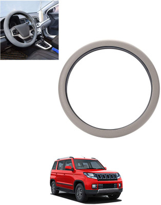 monolive Hand Stiched Steering Cover For Mahindra TUV 300(Silver, Leatherite)