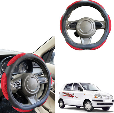 PEEPS STORE Steering Cover For Hyundai Santro Xing(Black, Leatherite)