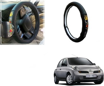 Automotive Prist Steering Cover For Nissan Micra(Black, Leatherite)