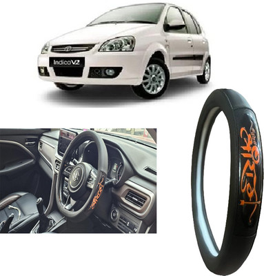 OOLTAH PAHIYA Hand Stiched Steering Cover For Tata Indica(Black, Leatherite)