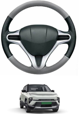 MATIES Steering Cover For Tata Universal For Car(Grey, Black, Leather)