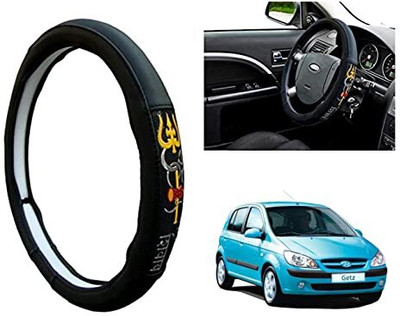 GS Grow n Shine Hand Stiched Steering Cover For Hyundai Getz(Black, Leatherite)