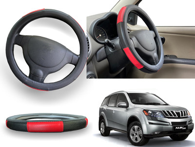 PEEPS STORE Steering Cover For Mahindra XUV 500(Red, Leatherite)