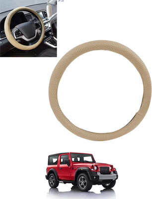 monolive Hand Stiched Steering Cover For Mahindra Thar(Beige, Leatherite)