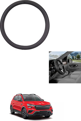 MATIES Steering Cover For Skoda Universal For Car(Black, Leather)