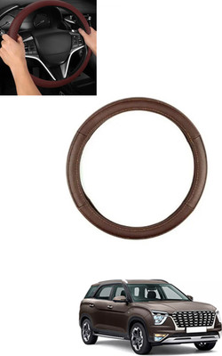 ABJD Steering Cover For Hyundai Universal For Car(Brown, Leatherite)