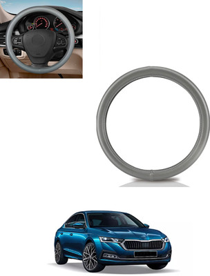 AYW Steering Cover For Skoda Octavia(Grey, Leatherite)