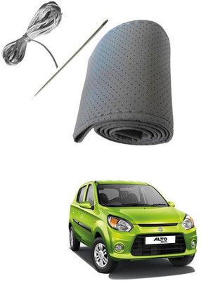 RKPSP Hand Stiched Steering Cover For Universal For Car Alto 800(Grey, Leatherite)
