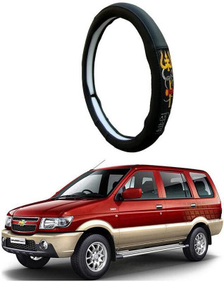 AUTO PEARL Steering Cover For Chevrolet Tavera(Black, Leatherite)
