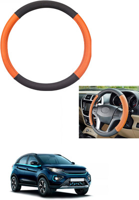 MATIES Steering Cover For Tata Universal For Car(Tan/Black, Leather)