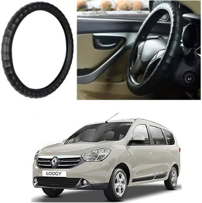 OOLTAH PAHIYA Hand Stiched Steering Cover For Renault Lodgy(Black, Leatherite)
