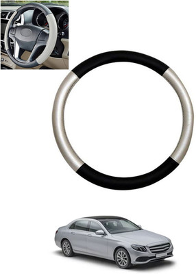 ABJD Steering Cover For Mercedes Benz E200(Silver, Black, Leatherite)