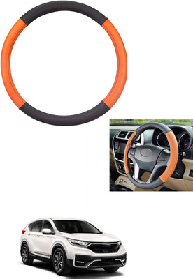 MATIES Steering Cover For Honda Universal For Car(Tan/Black, Leather)