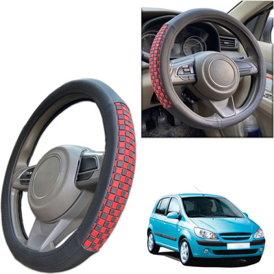 PEEPS STORE Steering Cover For Hyundai Getz(Black, Leatherite)