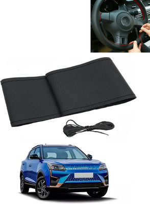AYW Hand Stiched Steering Cover For Mahindra Universal For Car(Black, Leatherite)