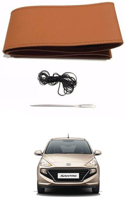 RKPSP Hand Stiched Steering Cover For Universal For Car Santro(Tan, Leatherite)