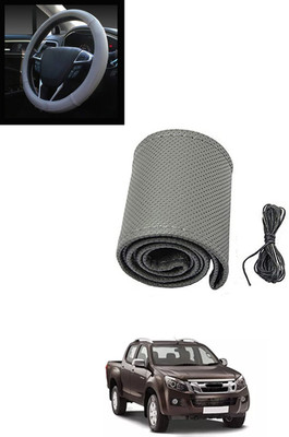 MATIES Hand Stiched Steering Cover For Isuzu Universal For Car(Grey, Leatherite)