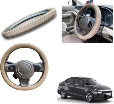 PEEPS STORE Steering Cover For Hyundai Verna(Black, Leatherite)
