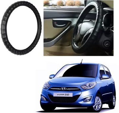 OOLTAH PAHIYA Hand Stiched Steering Cover For Hyundai i10(Black, Leatherite)