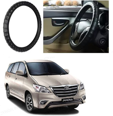 Shubh Auto Hand Stiched Steering Cover For Toyota Innova(Black, Leatherite)