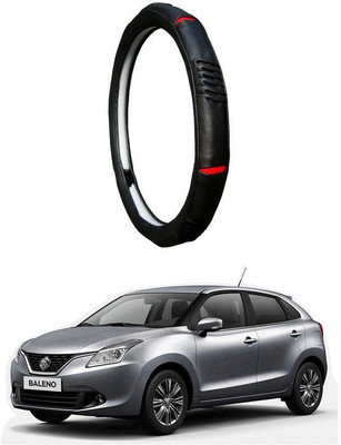AUTO PEARL Steering Cover For Maruti Baleno(Diamond Black Red, Leatherite)