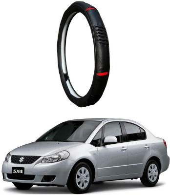 AUTO PEARL Steering Cover For Maruti SX4(Diamond Black Red, Leatherite)