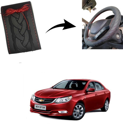 Autoinnovation Hand Stiched Steering Cover For Chevrolet Optra(Black, Leather)