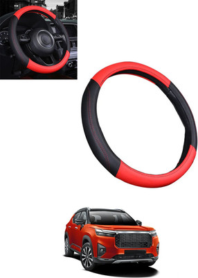 ABJD Steering Cover For Honda Universal For Car(Red, Black, Leatherite)