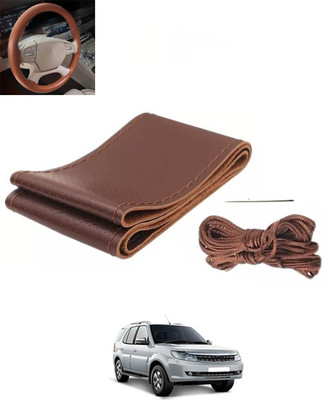 RKPSP Hand Stiched Steering Cover For Tata Safari Storme(Brown, Leatherite)