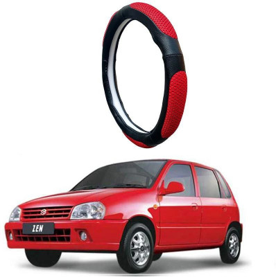 AUTO PEARL Steering Cover For Maruti Zen(Black Red, Leatherite)
