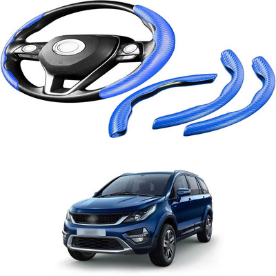 Pecunia Steering Cover For Renault Fluence(Carbon Fiber Blue, Polyurethane)