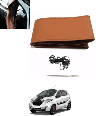 MATIES Hand Stiched Steering Cover For Datsun Universal For Car(Tan, Leatherite)
